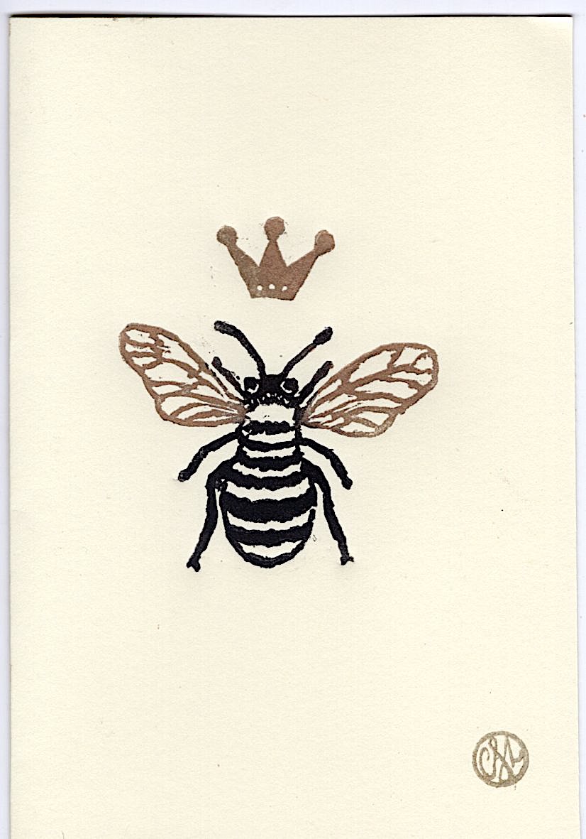 Queen Bee Lino Print Cressida Lowery